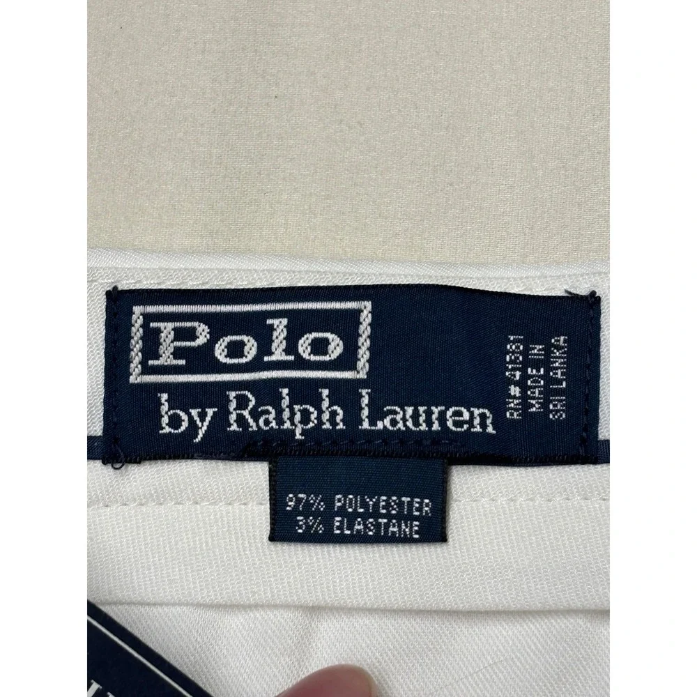 NWT Polo Ralph Lauren Mens White Performance Golf Shorts Size 34X6 Stretch